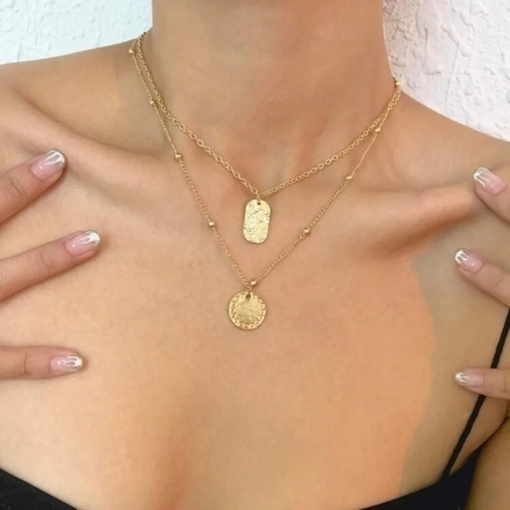 Gold Layered Tag Necklace - Picture 1 of 2